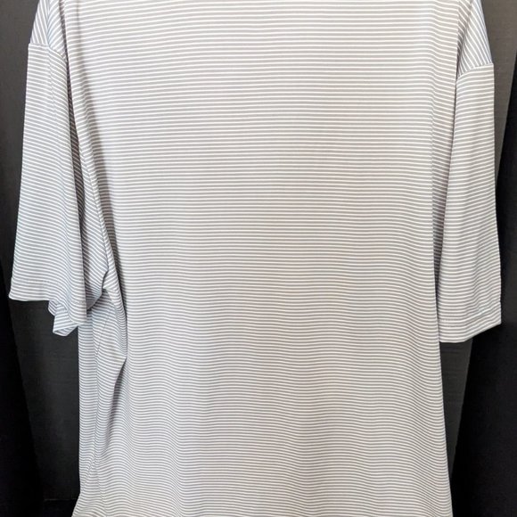 Perry Ellis Men Polo/Golf Shirt XXL Gray/White Stripe Grand Slam Performance - Picture 4 of 4